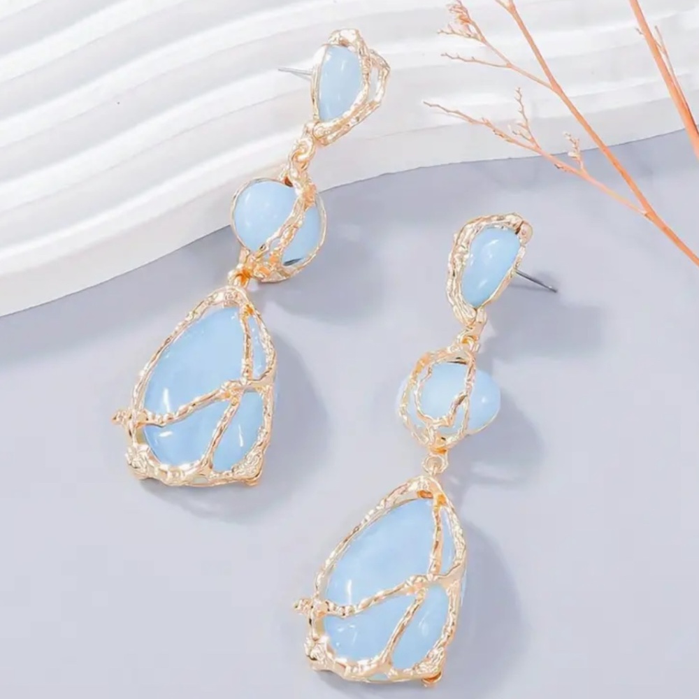 Boho Jewlery  Teardrop Texture Bohemian  Earrings,